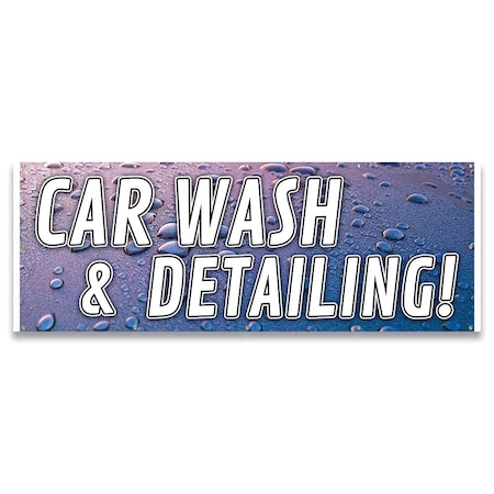 Signmission Car Wash & Detailing Banner Concession Stand Food Truck Single Sided B-120-30028